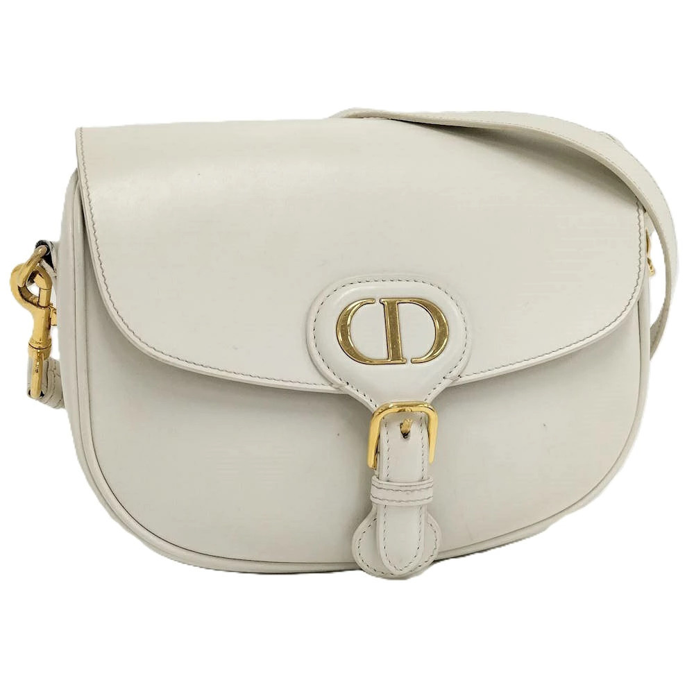 Christian Dior Bobby Shoulder Bag CD Leather White
